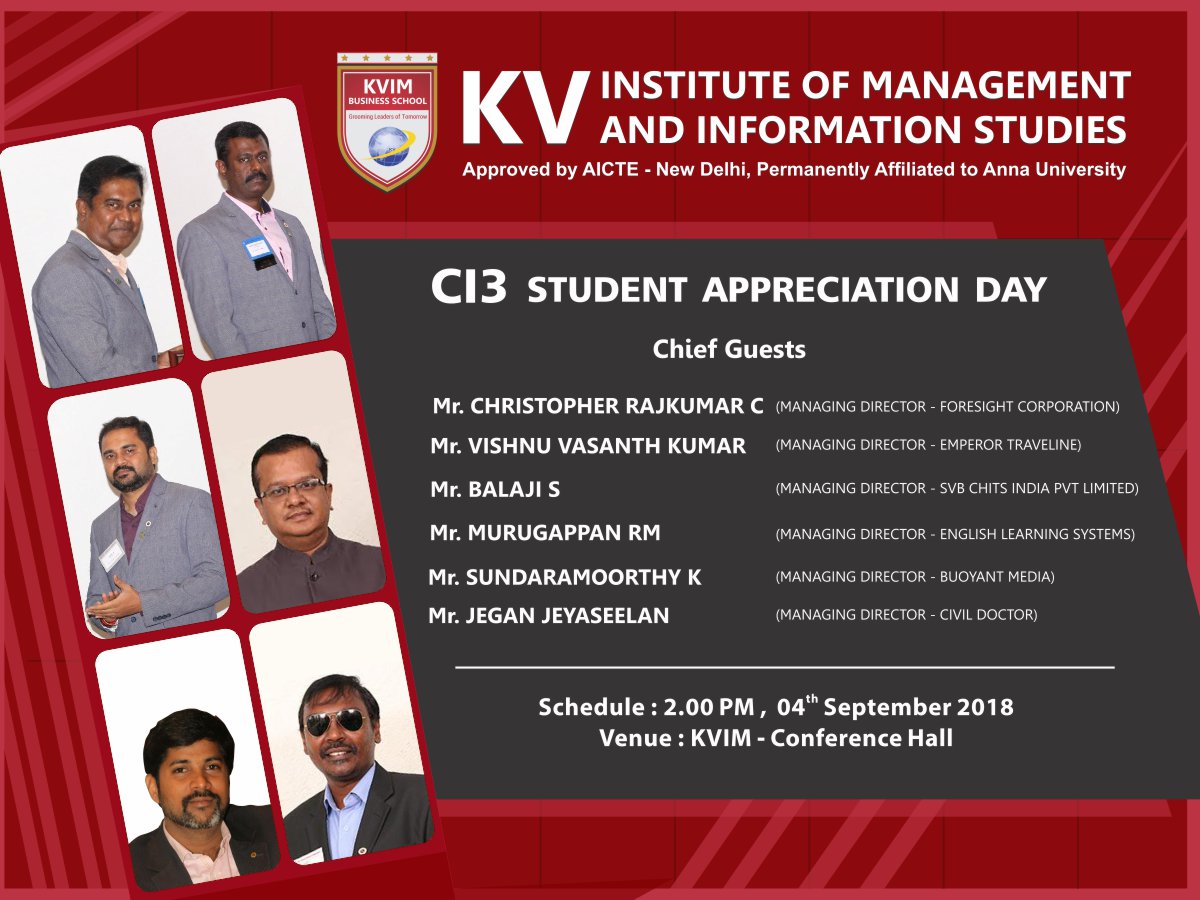 KVIMIS Student Appreciation - B School, Coimbatore