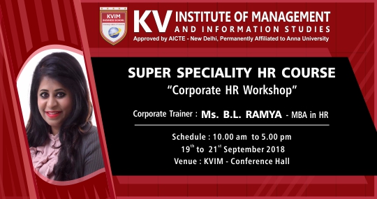KVIMIS HR Workshop- B School, Coimbatore