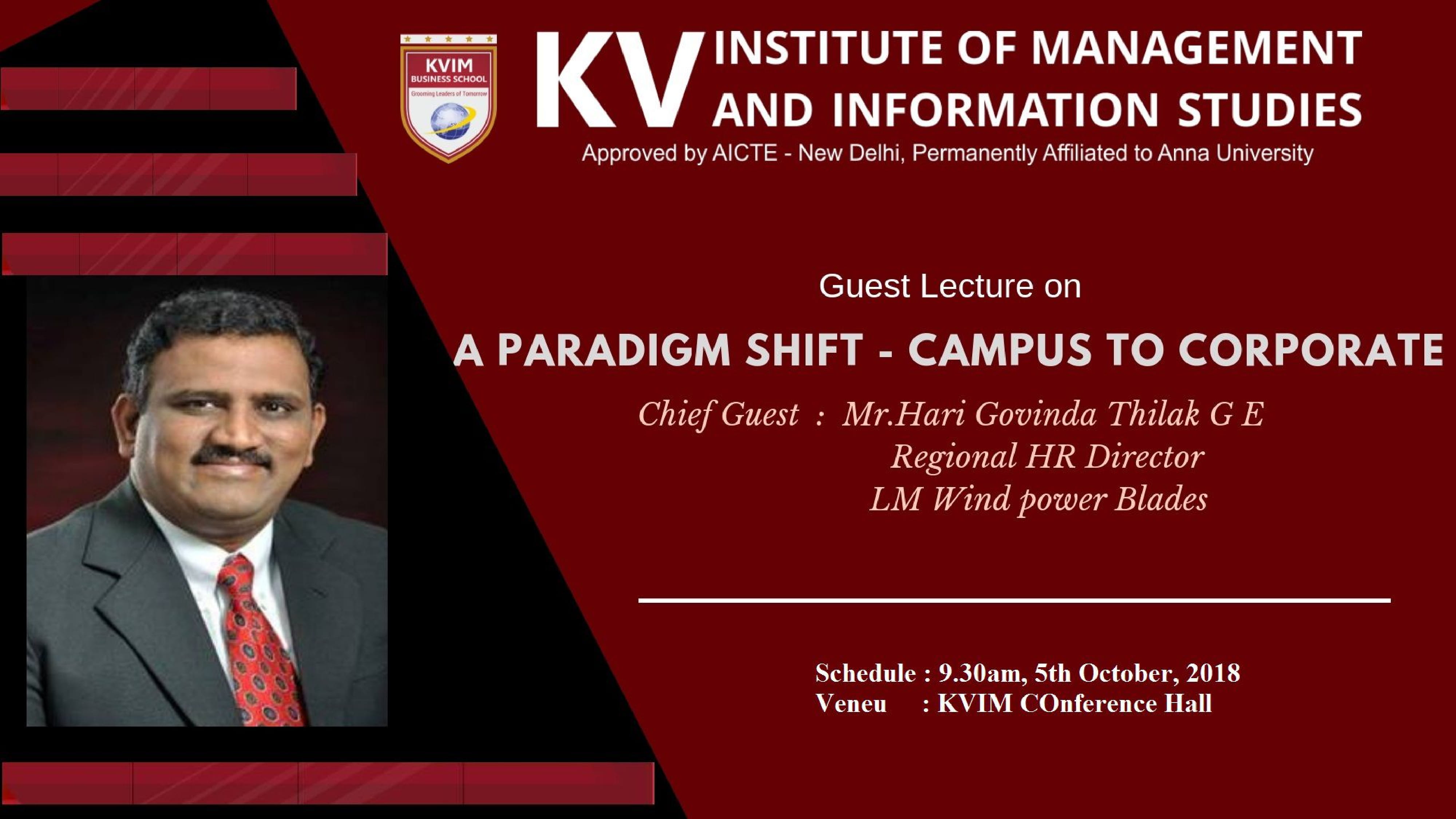 KVIMIS Guest Lecture - B School, Coimbatore