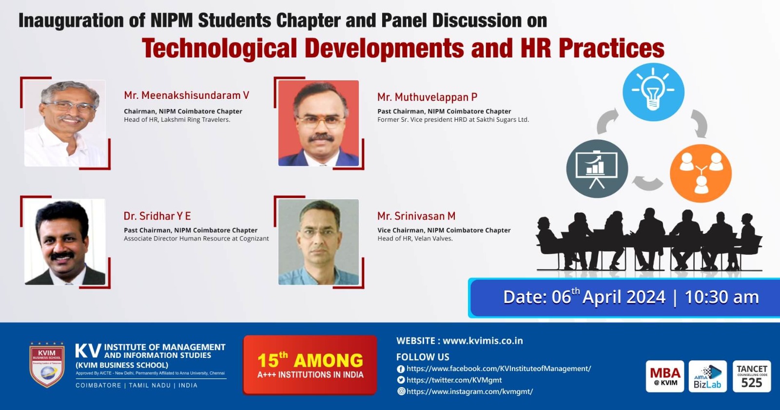 Inaugration of NIPM students chapter and panel discussion on Technological development and HR prcatices 