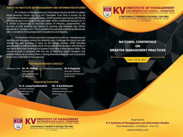 KVIMIS National Conference - B School, Coimbatore