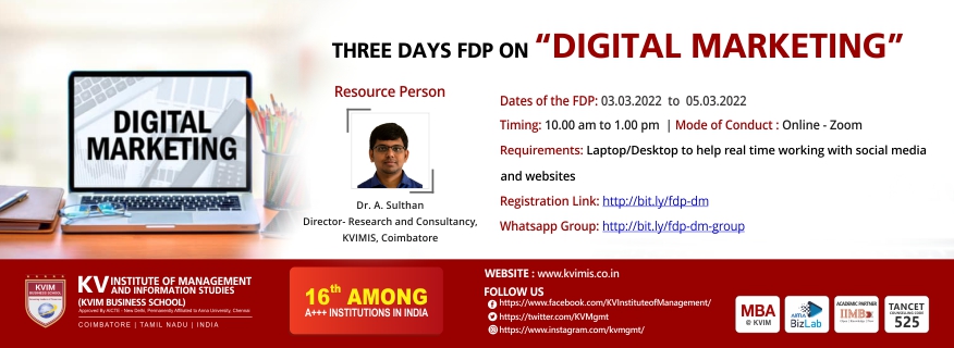 Three Days FDP on "Digital Marketing"