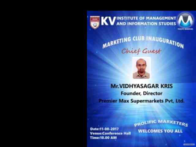 KVIMIS Marketing Club Inauguration- B School, Coimbatore