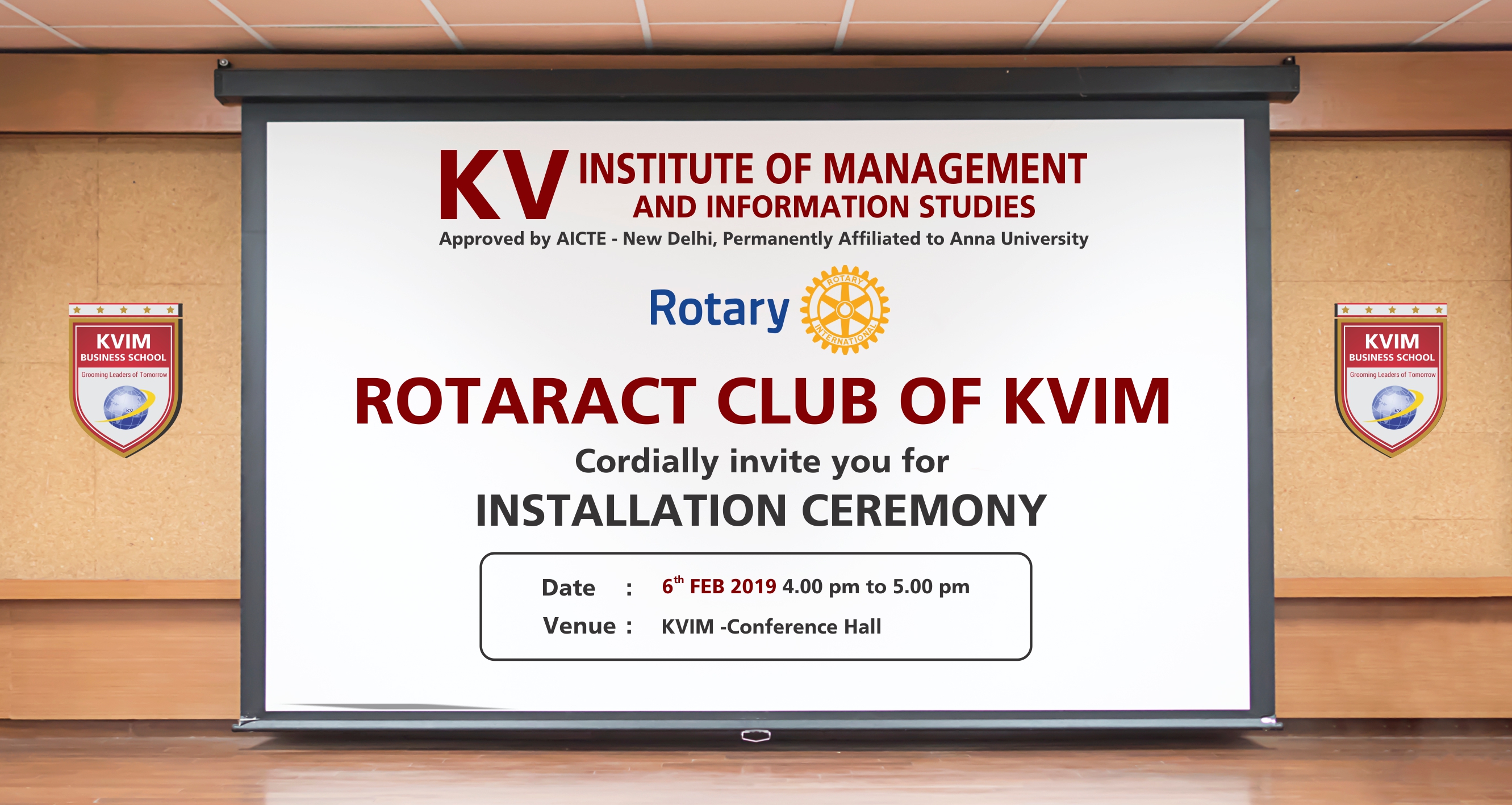 KVIMIS Rotract Club Inauguration B School, Coimbatore