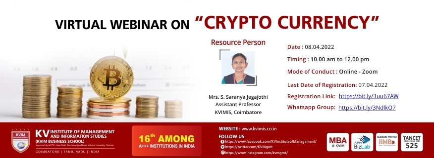 Webinar on Crypto Currency on 08/04/2022