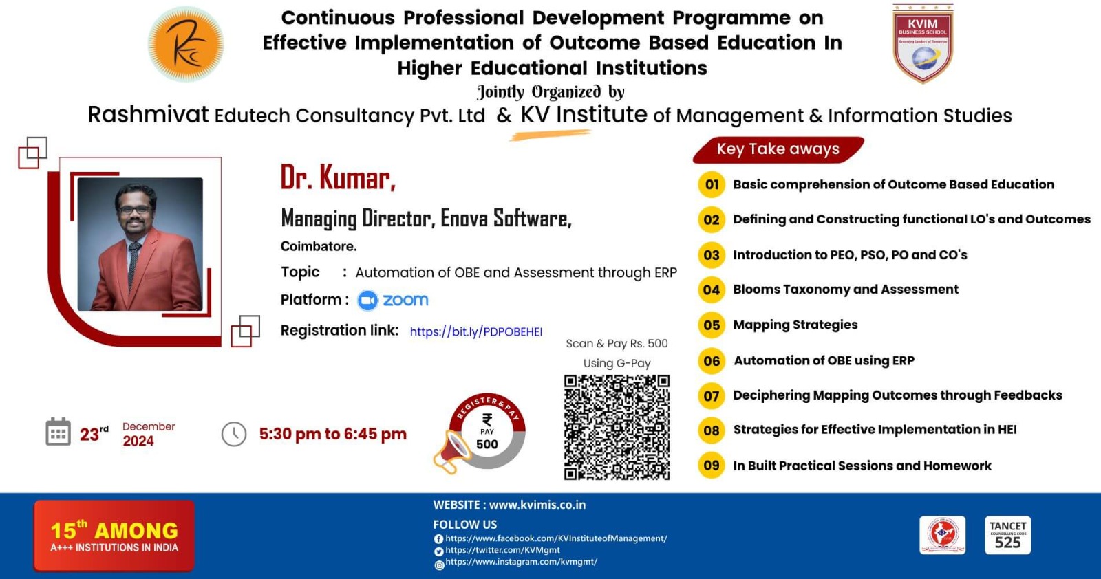 Automation of OBE and Assessment through ERP